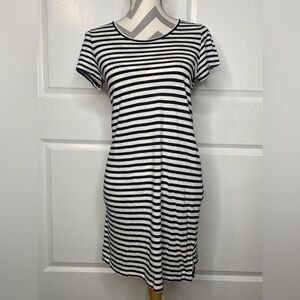 Uniqlo Small Black & White Striped T-shirt Dress